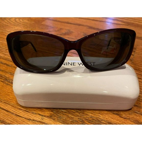 EUC Authentic Nine West Purple Sparkly Striped Sunglass Frames NW 588S main image 6